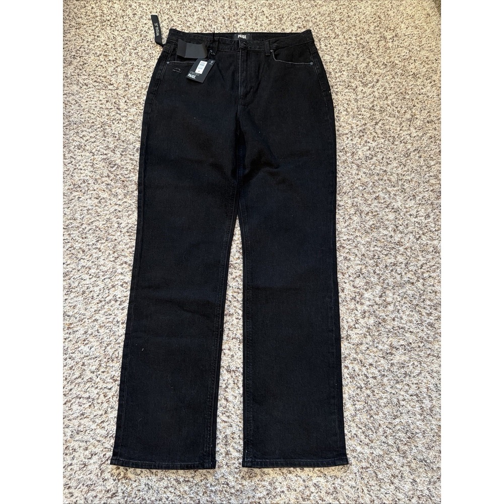 PAIGE Stella High Rise Modern Straight Leg Jeans Womens Size 31x31 Black New